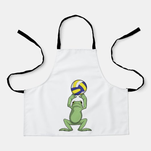 Tablier Grenouille avec volleyball (Recto)