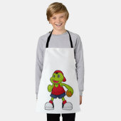 Tablier Grenouille comme joueur de basket-ball avec basket (Porté)