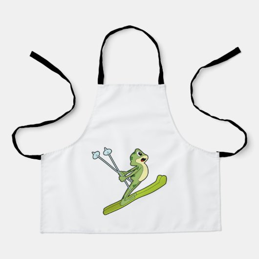 Tablier Grenouille comme sauteur de ski avec Ski.PNG (Recto)