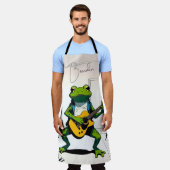Tablier Grenouille cool jouer de la guitare dans le studio (Porté)
