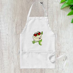 Tablier Grenouille cool portant des lunettes de soleil rou