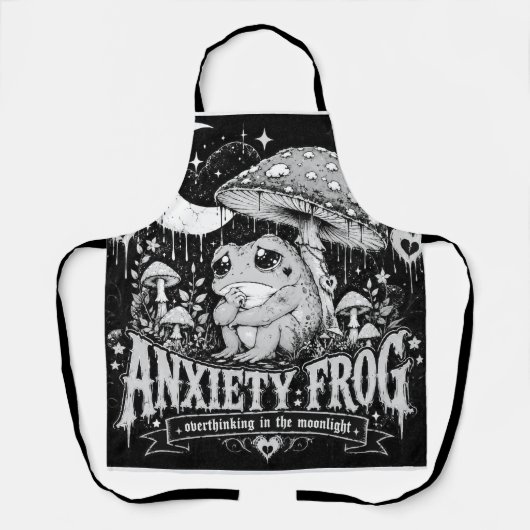 Tablier Grenouille d'anxiété Réflexion excessive Design Cl (Recto)