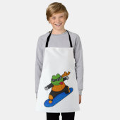 Tablier Grenouille en snowobarder avec snowboard (Porté)