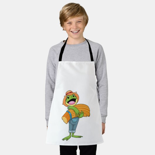 Tablier Grenouille en tant que fermier avec paille (Porté)