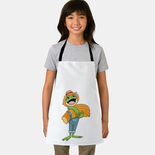 Tablier Grenouille en tant que fermier avec paille (Insitu)