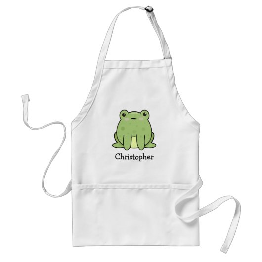 Tablier Grenouille Kawaii, crapaud Personnalisé (Devant)