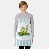 Tablier Grenouille lunaire | Blue Strialized Personnalisé  (Porté)