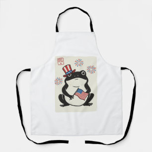 Tablier Grenouille patriotique gravure vintage art vectori
