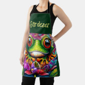 Tablier Grenouille Whimsical Peinture Abstraite Art Floral (Insitu)