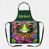 Tablier Grenouille Whimsical Peinture Abstraite Art Floral (Recto)