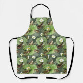 Tablier Grenouilles nénuphars verts et blancs (Recto)