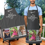 Tablier Grey Meilleur Grand-Père Toujours Garder 3 Photo C<br><div class="desc">Grey Meilleur Grand-Père Gardez toujours 3 Photo Collage Apron avec 3 Photo Collage et Nom de Grand-Père. Personnalisez avec 3 photos de petits-enfants,  le nom du grand-père et l'année. Vous pouvez modifier n'importe quel texte. Un cadeau parfait pour un grand-père pour la fête des pères,  l'anniversaire ou Noël.</div>