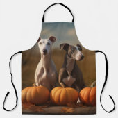 Tablier Greyhound Chiot Automne Citrouille de plaisir (Recto)