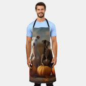 Tablier Greyhound Chiot Automne Citrouille de plaisir (Porté)
