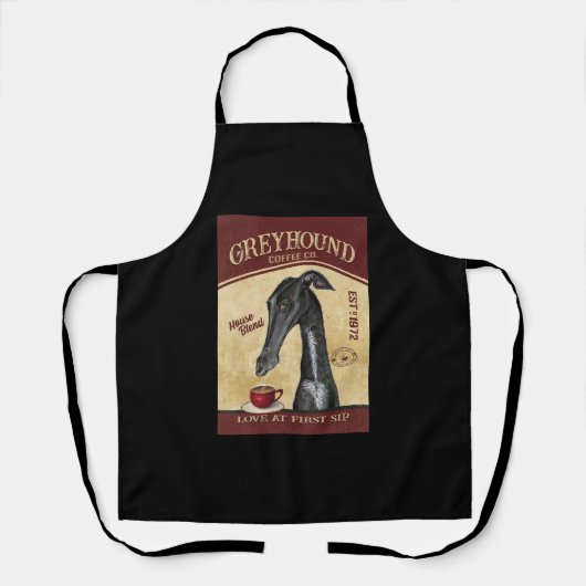 Tablier Greyhound Dog Coffee Company Canvas (Recto)