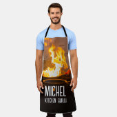 Tablier Grill, Bake, Slay - Apron Chef personnalisé avec p (Porté)