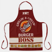 Tablier Grill Burger Boss impression partout (Recto)