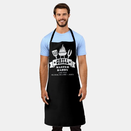 Tablier Grill Master Daddy Black (Porté)