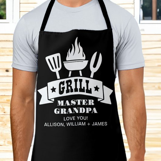Tablier Grill Master Grandpa Noir