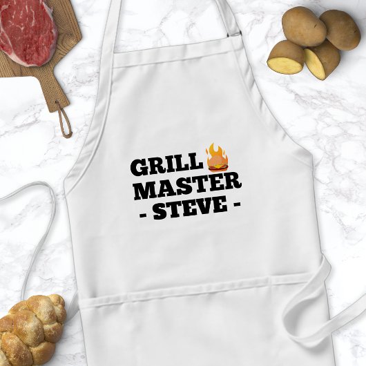 Tablier Grill Master Nom Personnalisé Apron Pour Hommes
