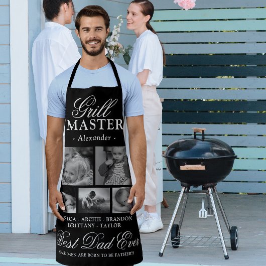 Tablier Grill Master père photo Collage