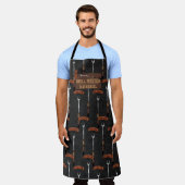 Tablier Grill Master Saucisse noire Nom de la fourche gril (Porté)