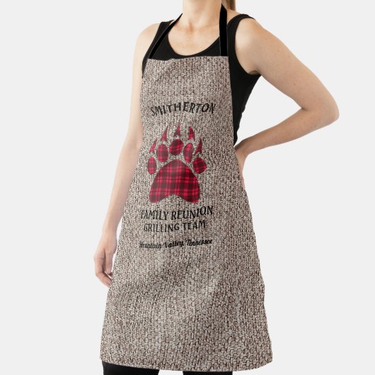 Tablier Grill Reunion Familiale Brûlap Rustique À damiers  (Insitu)