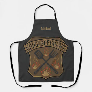 Tablier Grill Sergeant Badge Design avec Spatula et Fourch
