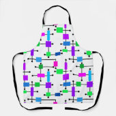 Tablier Grille de couleurs cool (Recto)