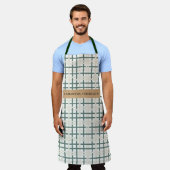 Tablier Grille Montauk moderne Vert & Beige (Porté)