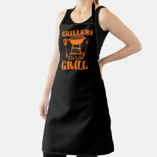 Tablier Grilleurs vont griller saucisse barbecue orange
