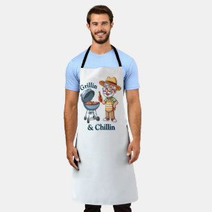 Tablier Grillin’ & Chillin’ - Drôle design de barbecue pou