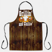Tablier Grillin Chillin Funny Homme's BBQ Cuisine Chef Apr (Recto)