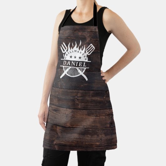 Tablier Grillmaster BBBQ Rustique Bois foncé Impression (Insitu)