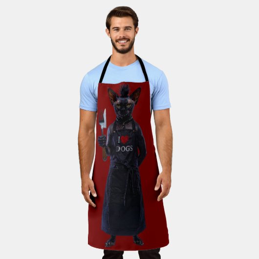 Tablier Grin Protocol 80x60 I heart dogs 001 (Porté)