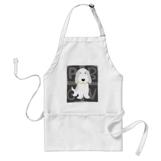 Tablier Gris & Blanc PBGV (Devant)