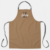 Tablier Gris Charbon Monogramme Personnalisé Tan (Recto)