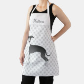 Tablier Gris Italien Noir Et Blanc Avec Nom Personnalisé (Insitu)