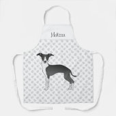 Tablier Gris Italien Noir Et Blanc Avec Nom Personnalisé (Recto)