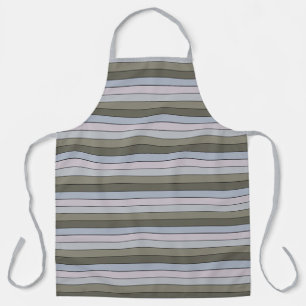 Tablier Gris Verts Et Rayures Noires Sur Papier Aquarelle