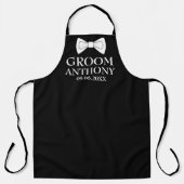 Tablier Groom Black Elegant Mariage de la soirée Bachelor (Recto)