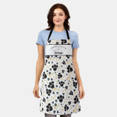 Tablier GROOMÉ AVEC AMOUREUX Empreinte de patte Nom du fab (Porté)