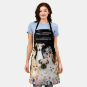 Tablier Groomère à chiens à poil noire Floral mignon (Porté)