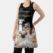 Tablier Groomère à chiens à poil noire Floral mignon (Insitu)