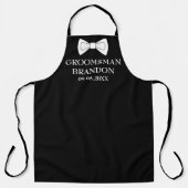Tablier Groomsman Bachelor Party Noir Mariage moderne (Recto)