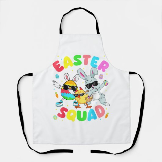 Tablier Groovy Funny Rabbit Egg Chick Easter Squad Day Men (Recto)