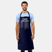 Tablier Gros Chef Horaire Note Marine Blue Apron (Porté)