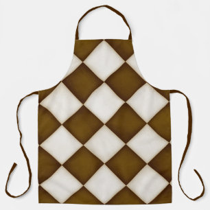 Tablier Gros diamants blancs Brown et anciens Grand