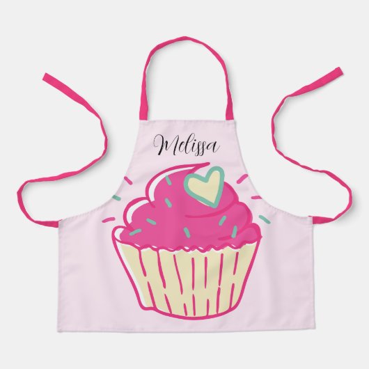 Tablier Gros Gâteau Enfant Rose (Recto)