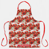 Tablier Gros Poppies Rouges Pavot Floral (Recto)